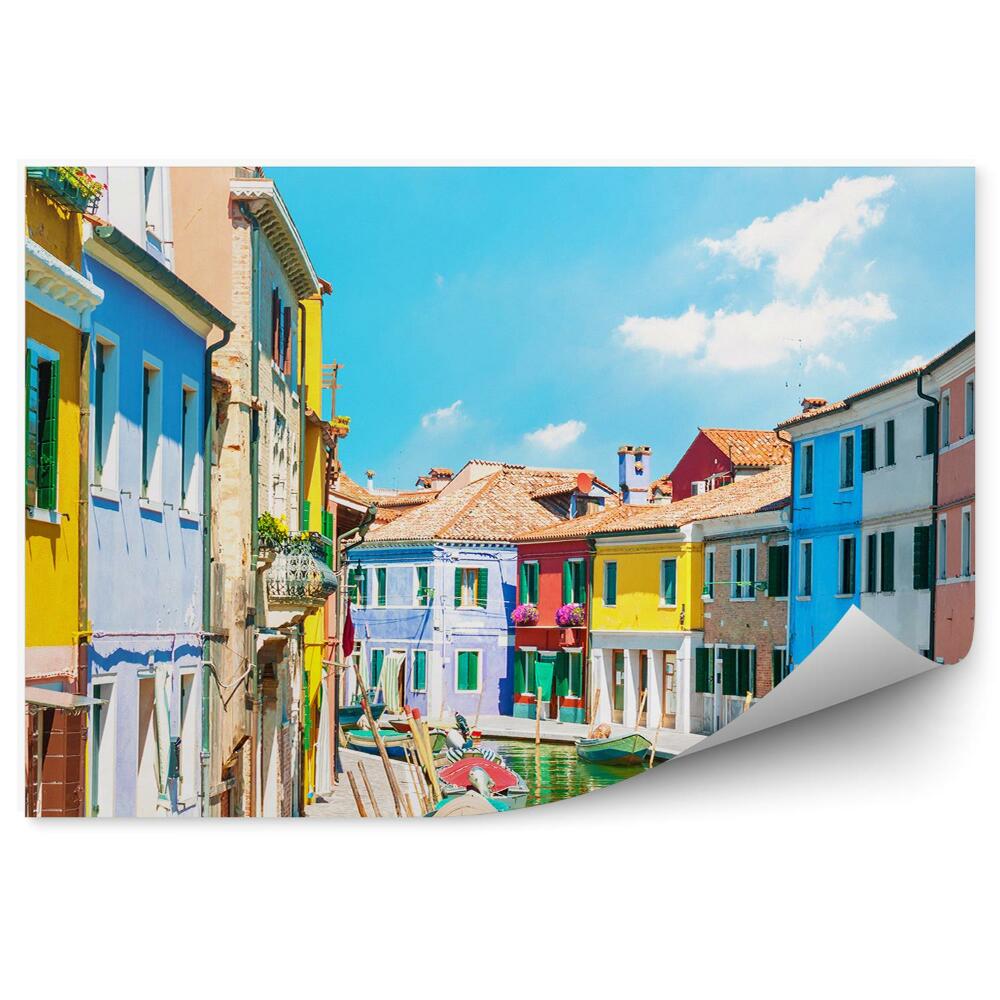 Fototapeta Intensywne kolory budynki miasto łodzie