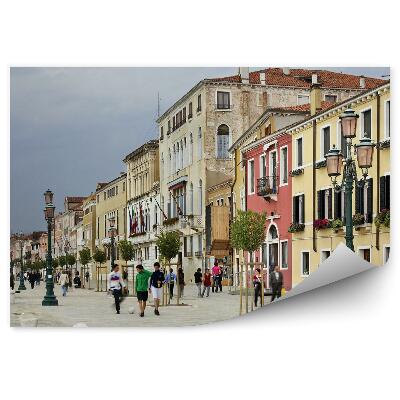 Fototapeta Miasto ludzie kolory pochmurne niebo