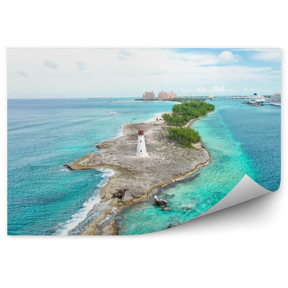 Fototapeta Bahamy nassau karaiby morze niebo latarnie wieżowce łodzie wyspa niebo chmury