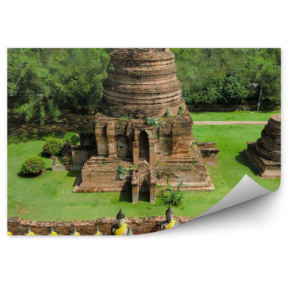Okleina na ścianę Starożytne buddyjskie świątynie posągi
