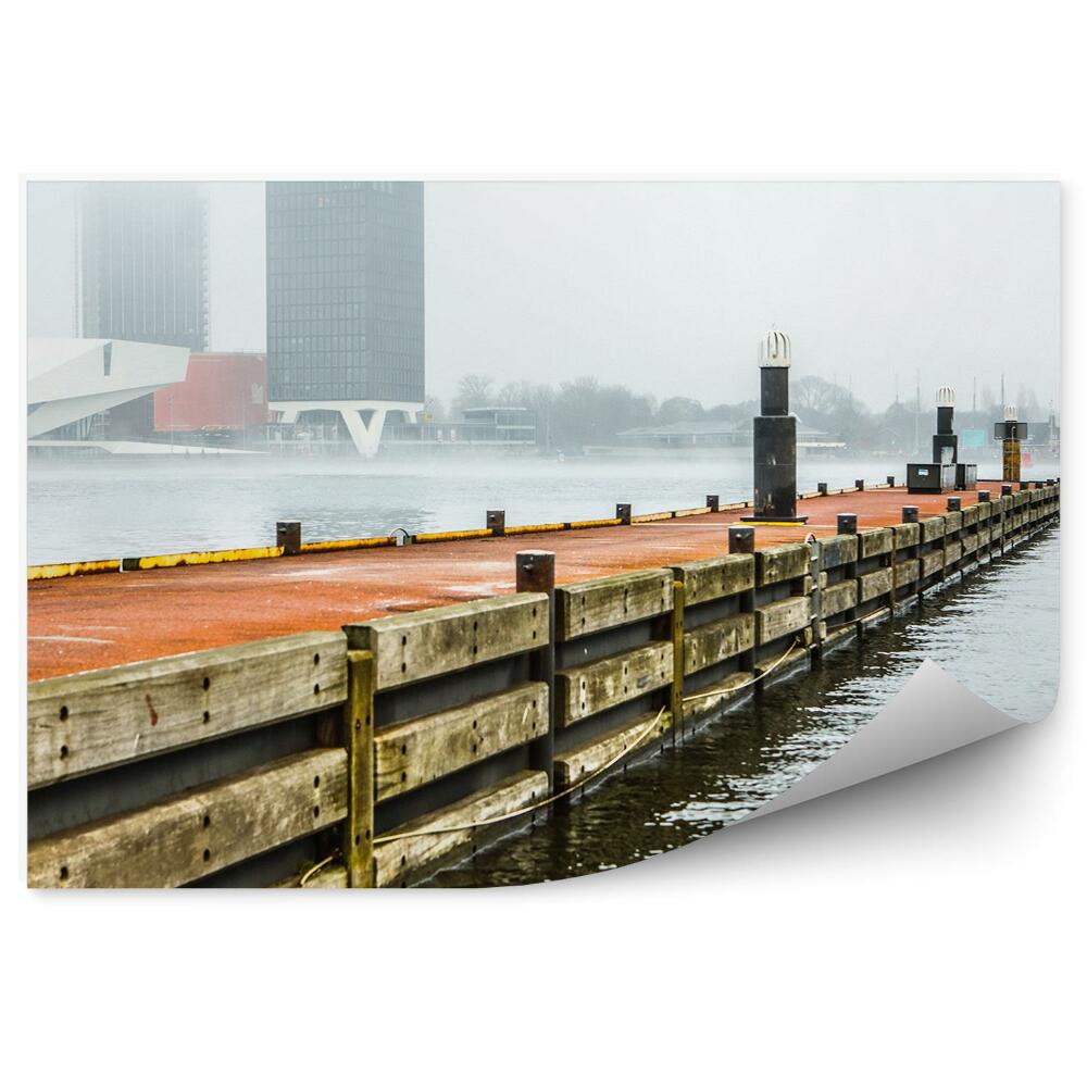 Fototapeta samoprzylepna Molo miasto architektura mgła