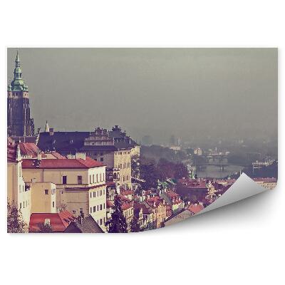 Okleina na ścianę widok z lotu ptaka Praga