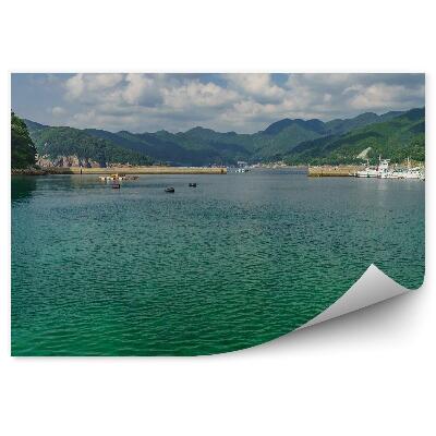 Fototapeta Jachty ocean drzewa niebo chmury