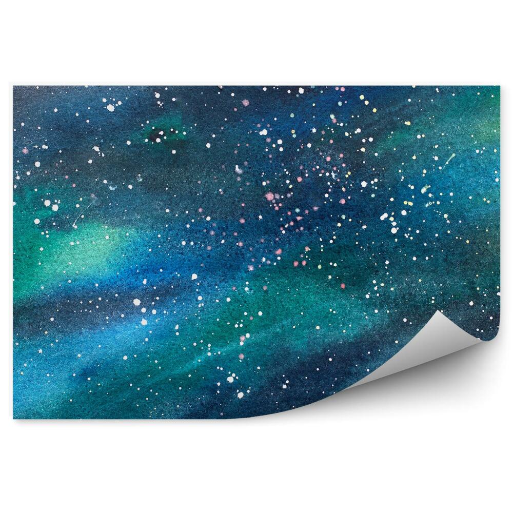 Fototapeta Niebiesko zielona galaktyka gwiazdy obraz