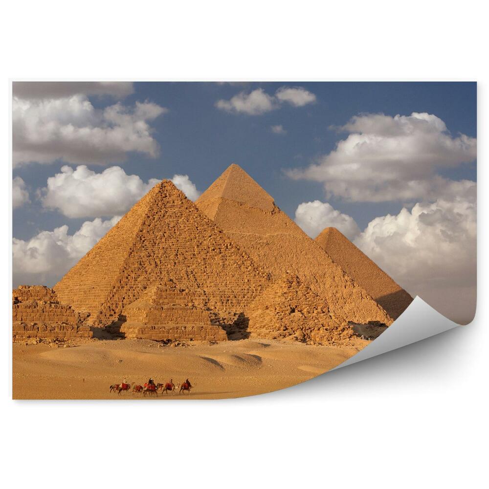 Okleina ścienna Egipt piramidy podróżnicy pustynia piasek