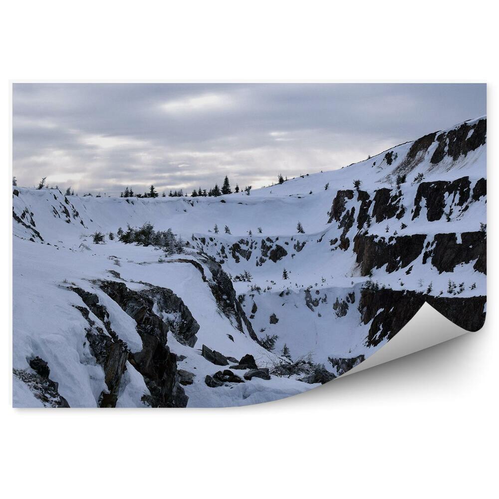 Okleina na ścianę Zimowy krajobraz śnieg góry