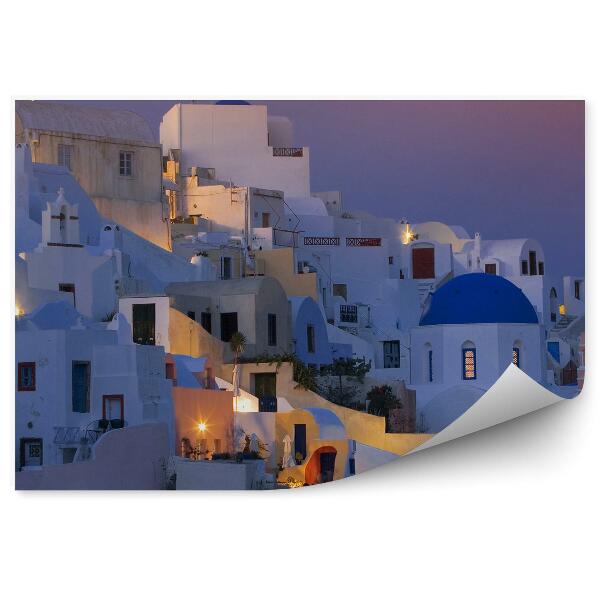 Fototapeta widok z lotu ptaka Santorini budynki Grecja noc