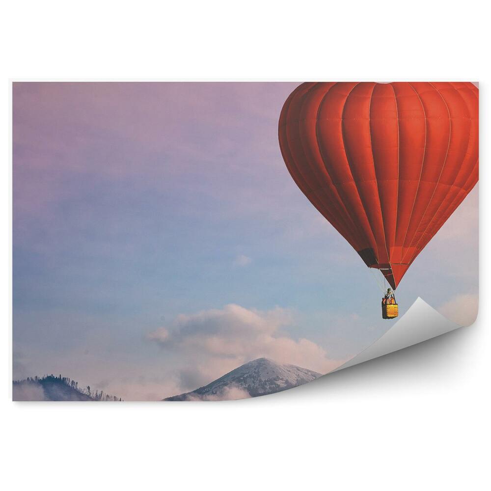 Okleina na ścianę Piękny czerwony balon serce góry mgła chmury