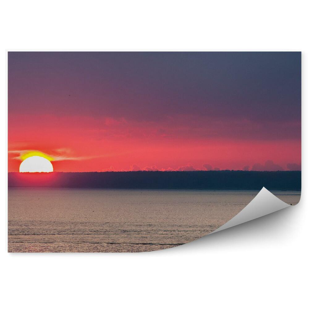 Okleina ścienna Statek zachód słońca horyzont widok ocean morze