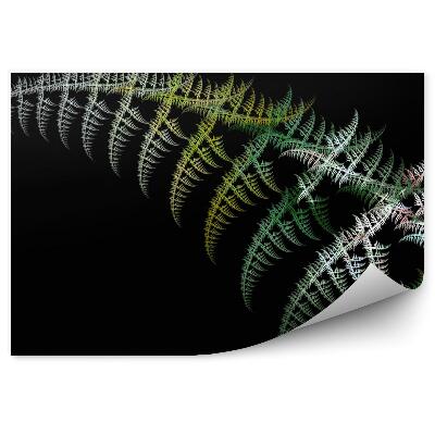 Okleina ścienna Fraktal paproć czarne tło