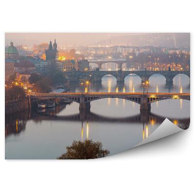 Fototapeta samoprzylepna Mosty w pradze czechy mgła woda