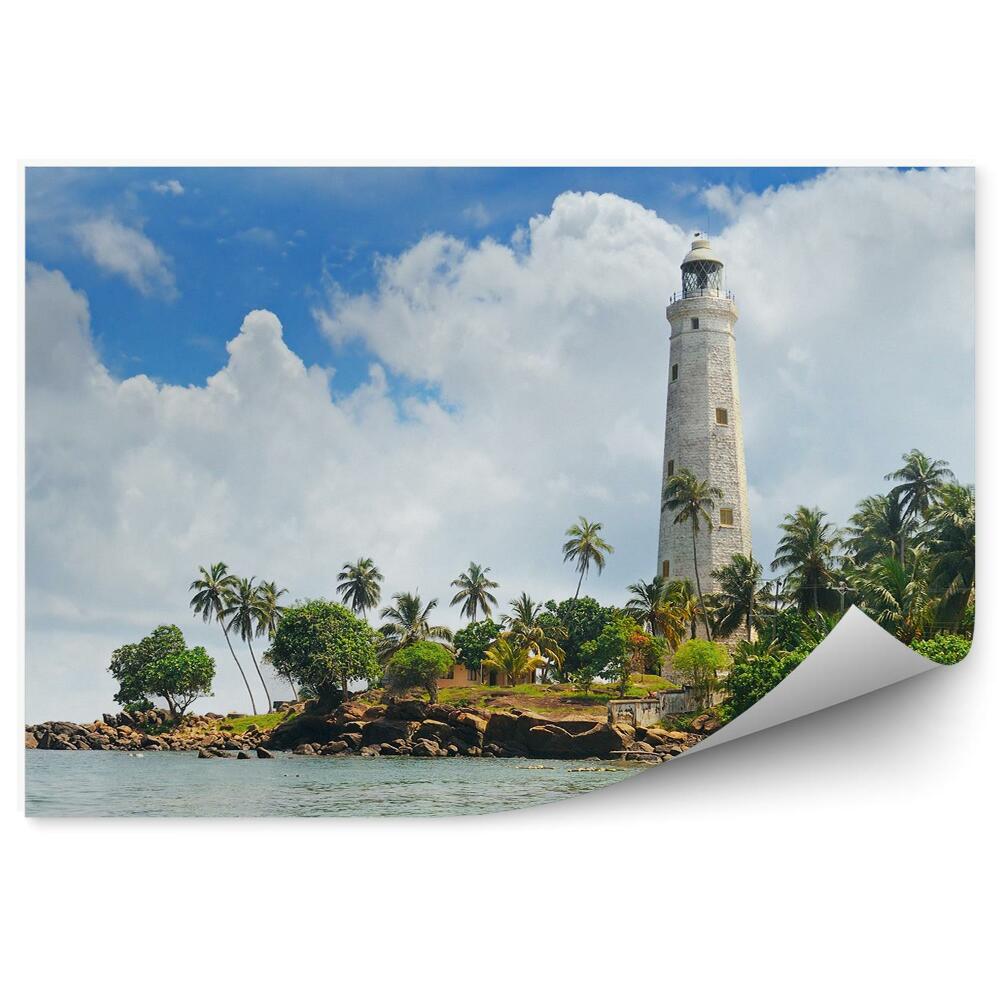 Fototapeta na ścianę Tropikalne palmy latarnia morska krajobraz