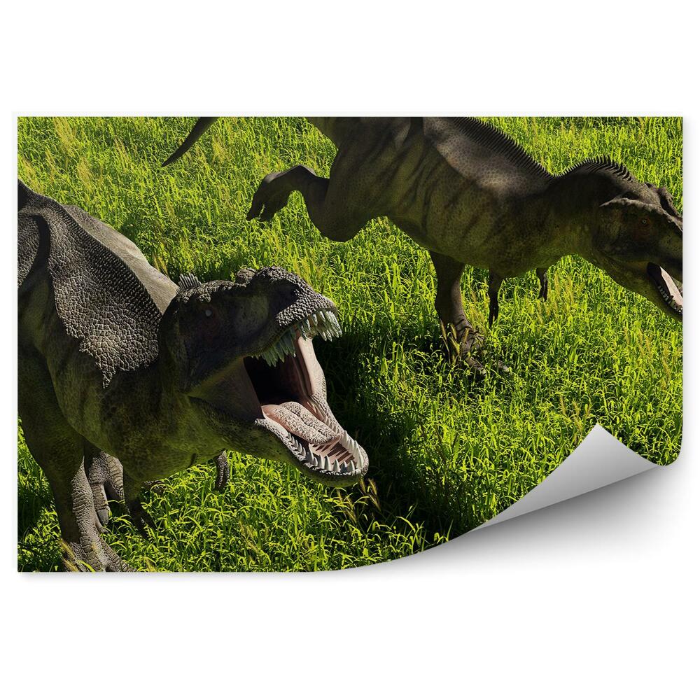 Fototapeta Dinozaury na trawie