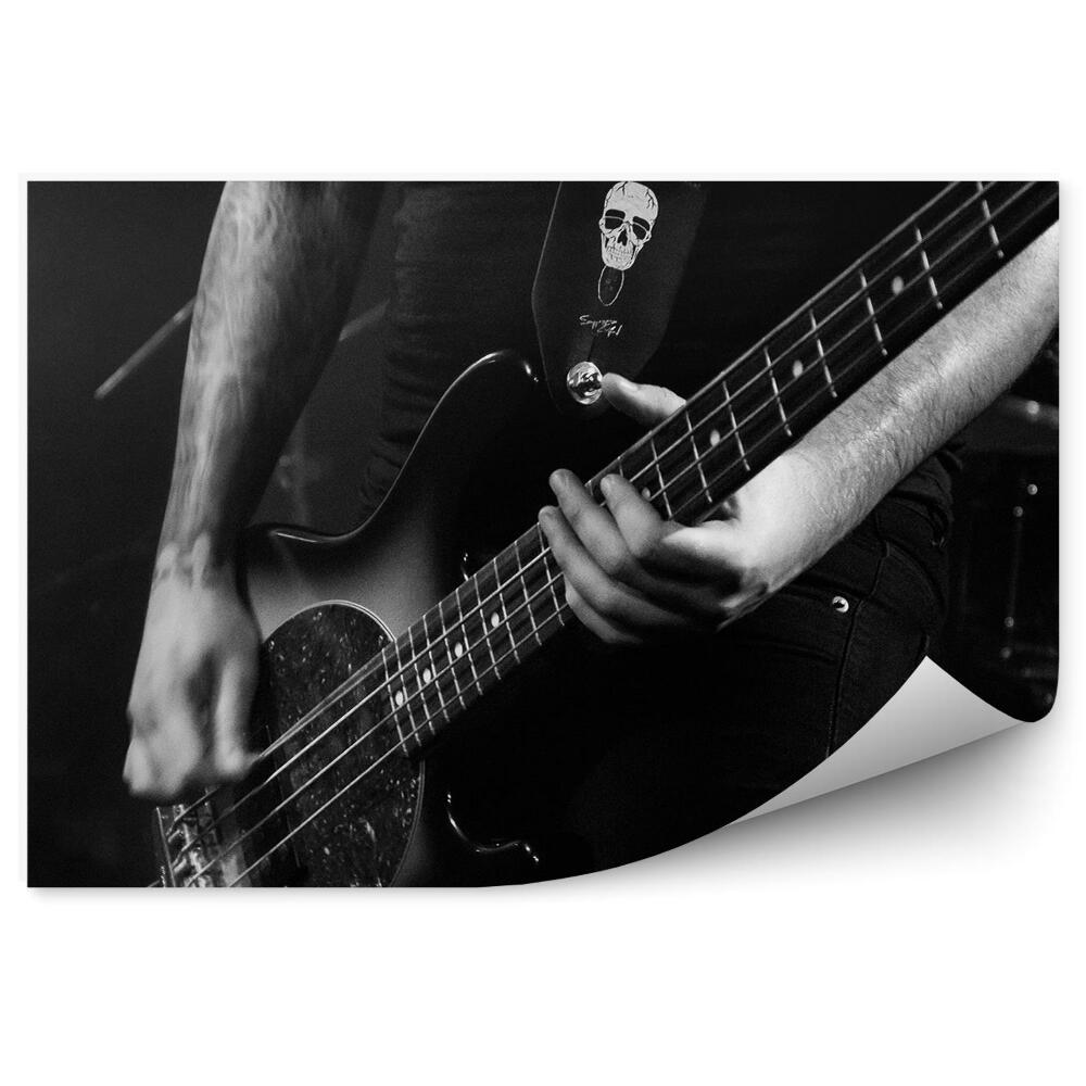 Fototapeta Rockowa gitara czarno-białe muzyka