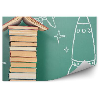 Okleina ścienna Tablica rakieta książki