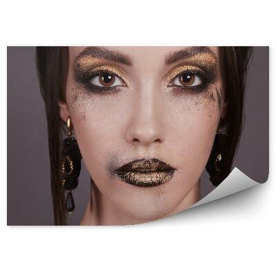 Fotopeta Młoda kobieta błyszczący makijaż portret