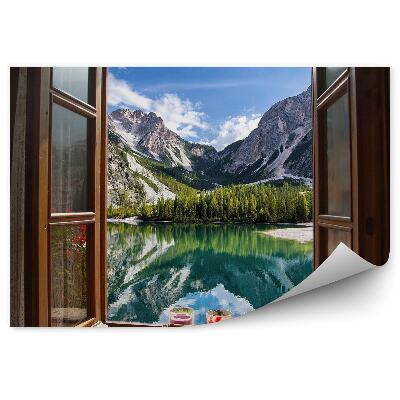 Fototapeta na ścianę Widok z okna na górskie jezioro