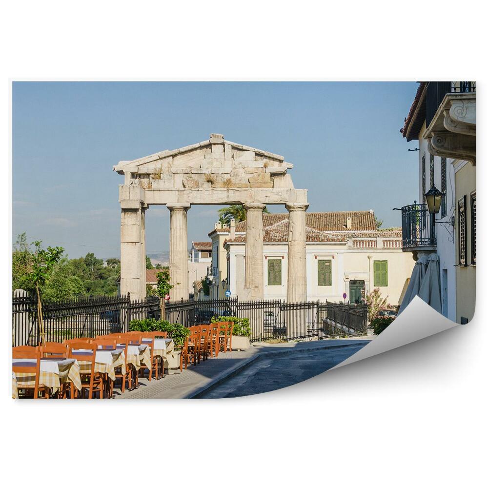 Okleina na ścianę ruiny restauracja Ateny Grecja rośliny