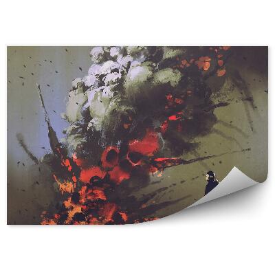 Okleina na ścianę Człowiek dym wybuch