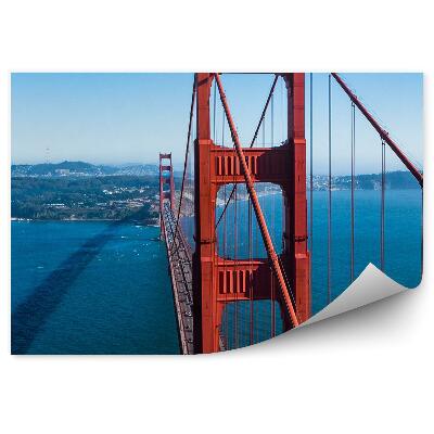 Fototapeta samoprzylepna Golden gate usa most błękitny woda niebo wyspy