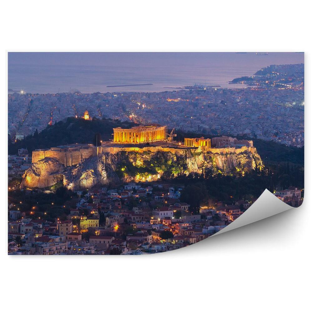 Okleina na ścianę panorama miasta Ateny Grecja Akropol