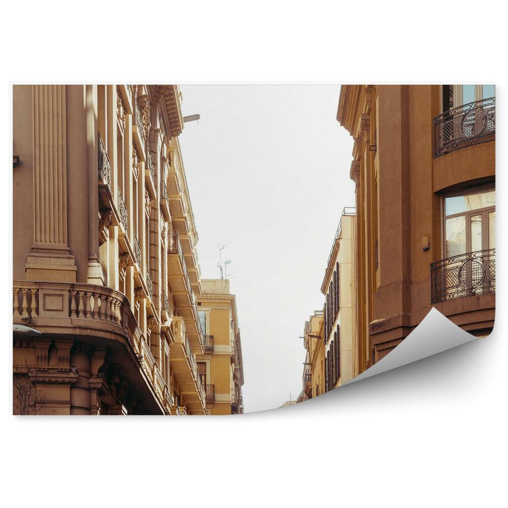 Okleina ścienna stara uliczka budynki Barcelona