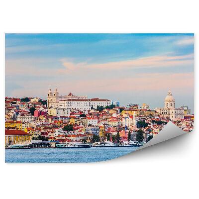 Fototapeta na ścianę widok z lotu ptaka Lizbona budynki ocean chmury