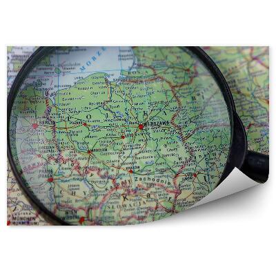 Fototapeta na ścianę Lupa polska mapa zieleń