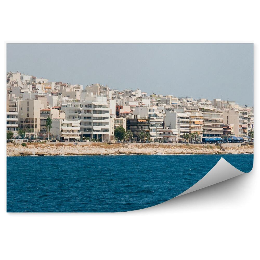 Okleina na ścianę budynki morze Ateny Grecja