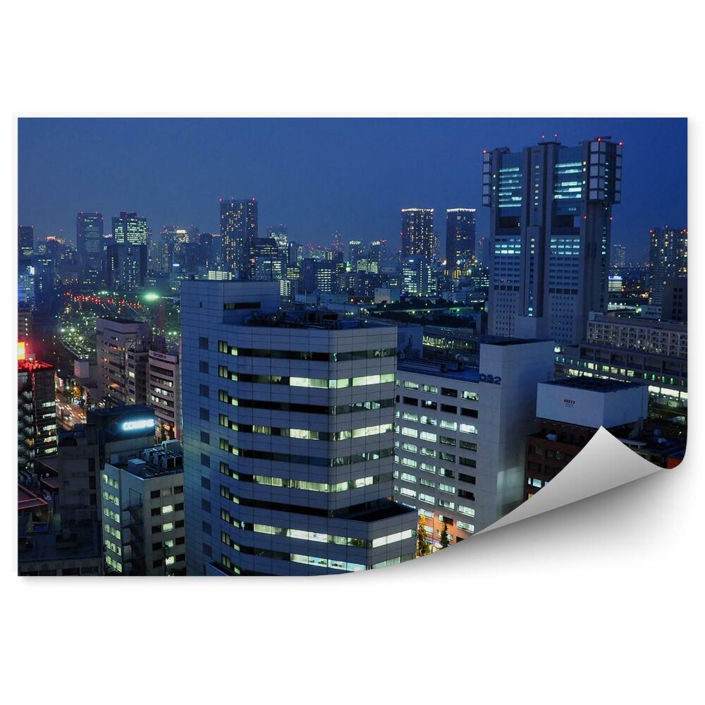 Fototapeta Miasto budynki noc światła tokio tower