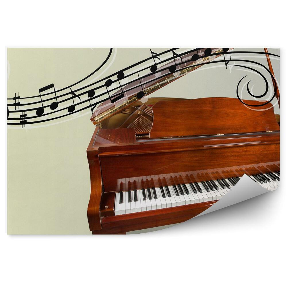 Fototapeta nuty pięciolinia klucz wiolinowy fortepian instrument