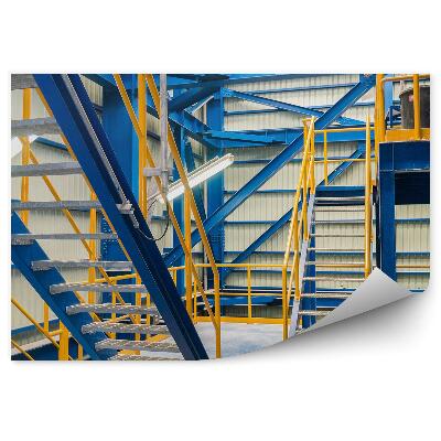 Okleina na ścianę Konstrukcja stalowa klatka schodowa metalowa kolorowa