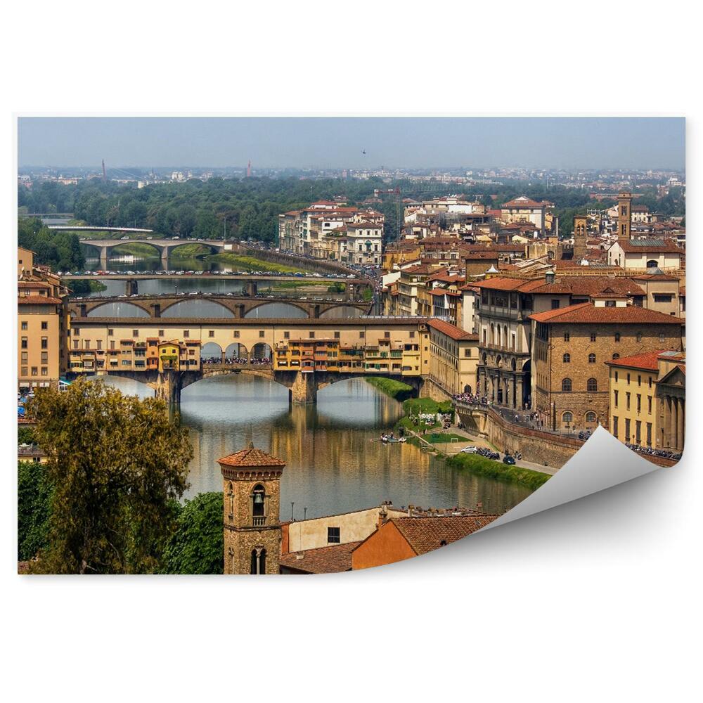 Fototapeta most złotników rzeka budynki rzeka Florencja