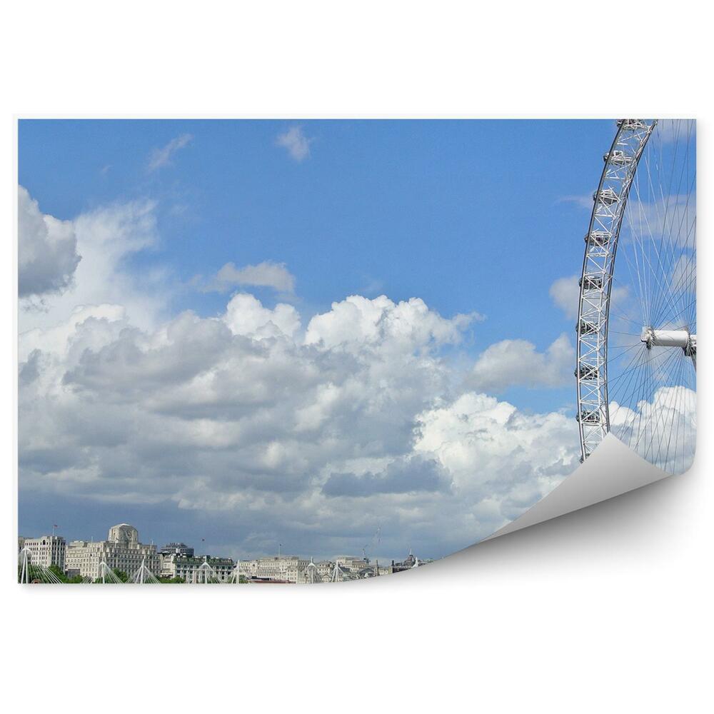Fototapeta tamiza łódki niebo chmury koło obserwacyjne Londyn mosty