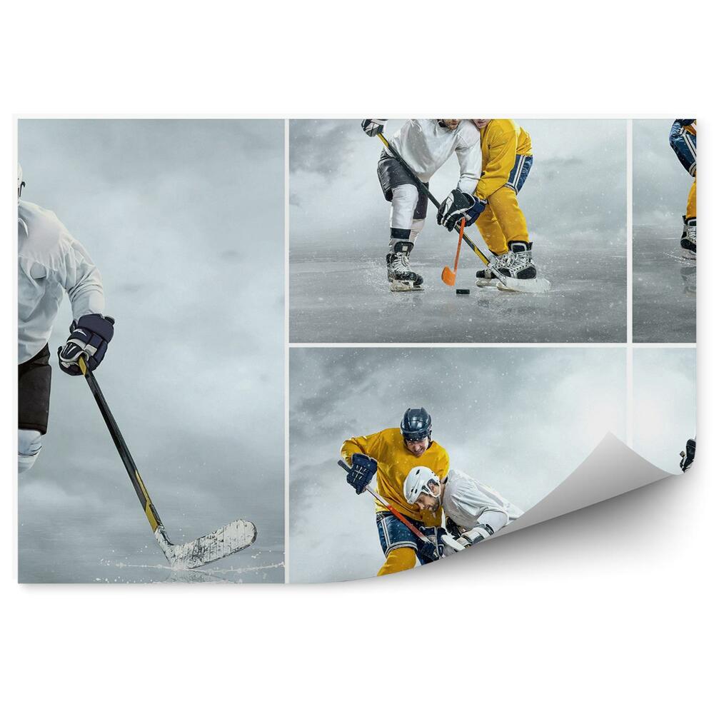 Fototapeta samoprzylepna Zawodnicy hokej na lodzie kolaż