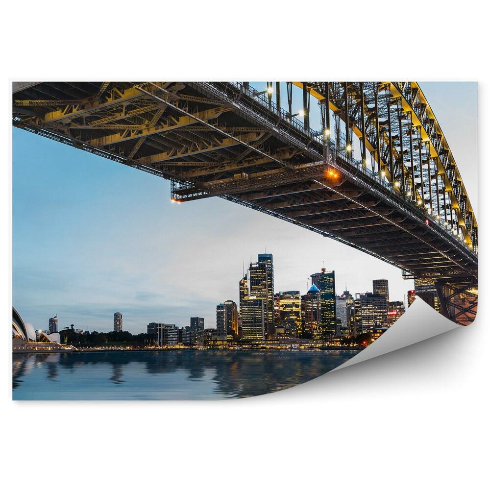 Fototapeta Zachód słońca sydney opera wieżowce most widok