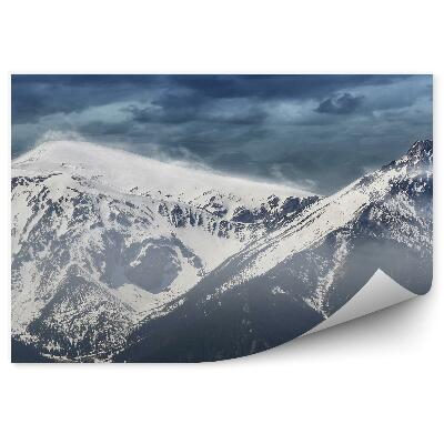 Okleina na ścianę Giewont śnieg szczyty pochmurne niebo