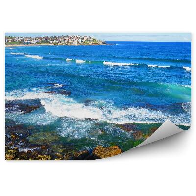 Okleina ścienna Budynki skały ocean ludzie niebo woda