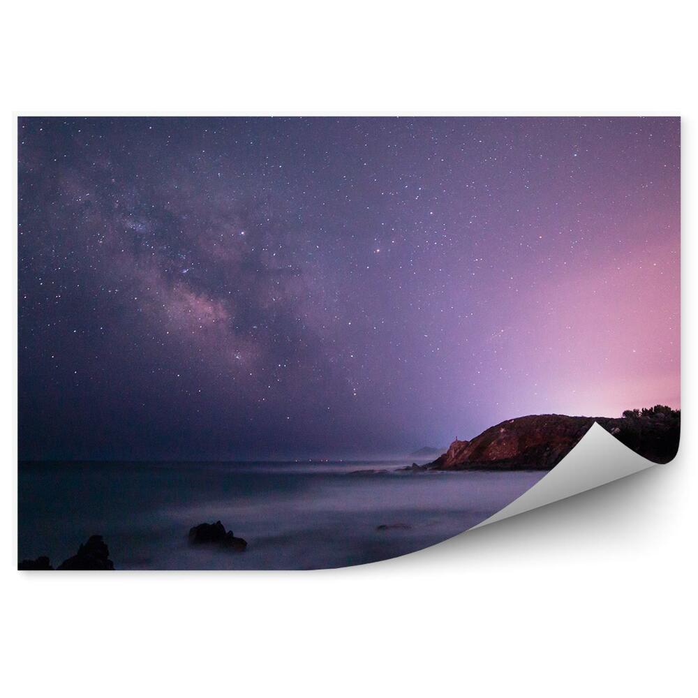Fototapeta Sardynia ocean góry rośliny niebo gwiazdy galaktyka droga mleczna