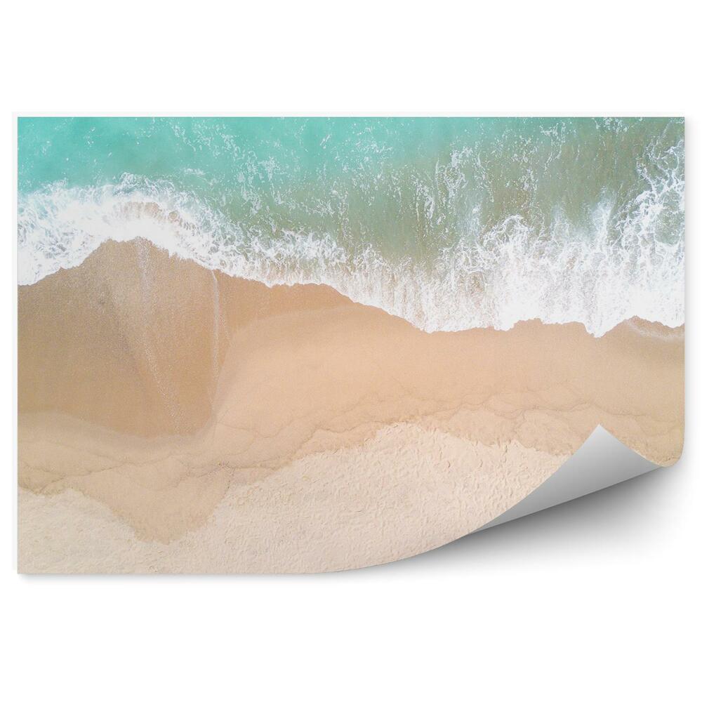Fototapeta Widok z lotu ptaka piaszczysta plaża ocean fale