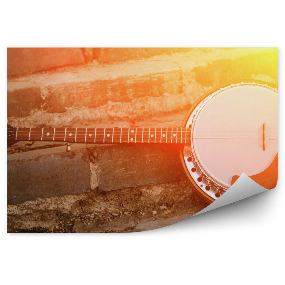 Fototapeta Srebrne banjo kamienne schody blask słońca