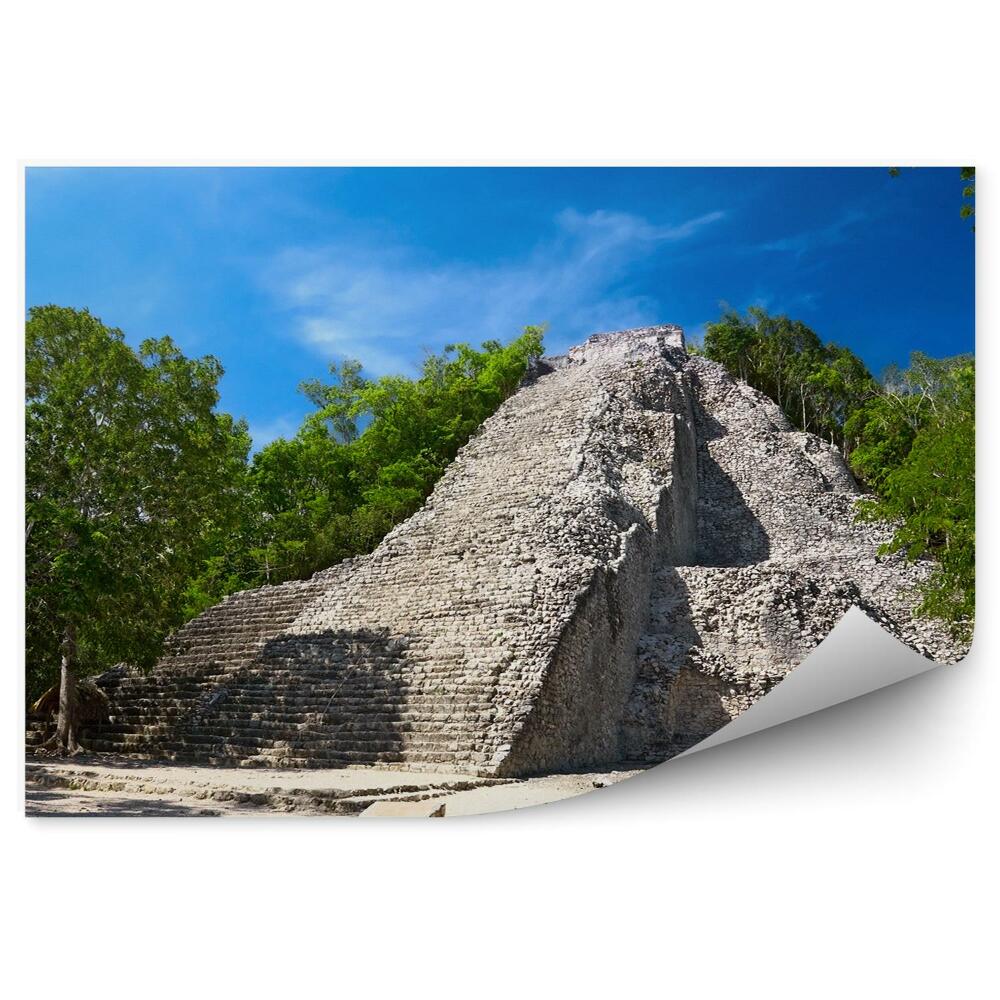 Okleina ścienna Piramida majów skały drzewa natura