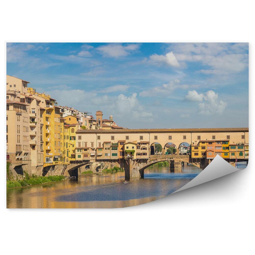 Fototapeta most złotników rzeka budynki niebo Florencja Włochy samochody
