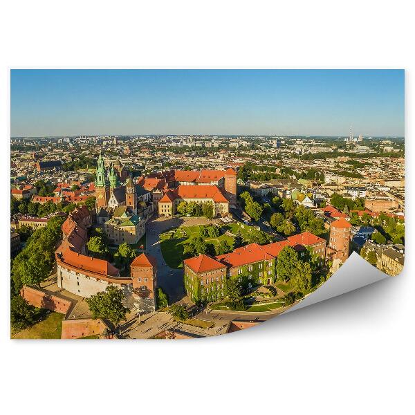 Okleina na ścianę Panorama miasta kraków z lotu ptaka