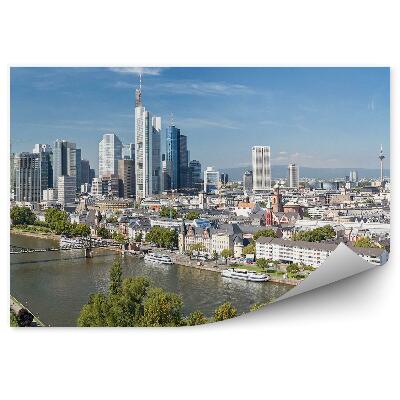 Okleina na ścianę Rzeka dwa brzegi miasta architektura