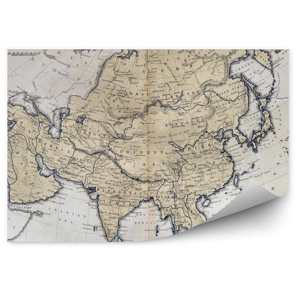 Fototapeta na ścianę Stara mapa azji polityczna 1870
