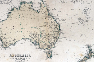 Fototapeta na ścianę Australia i nowa zelandia mapa 1870
