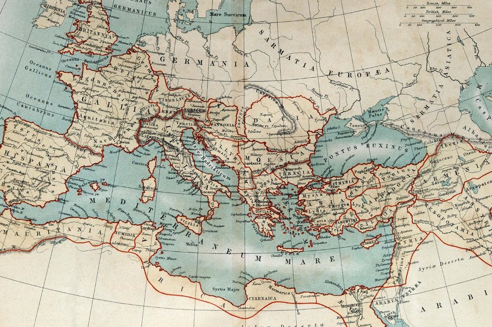Fototapeta na ścianę Stara mapa imperium rzymskie 1870