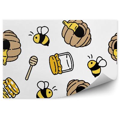 Okleina ścienna Pszczółki ule miód wzór