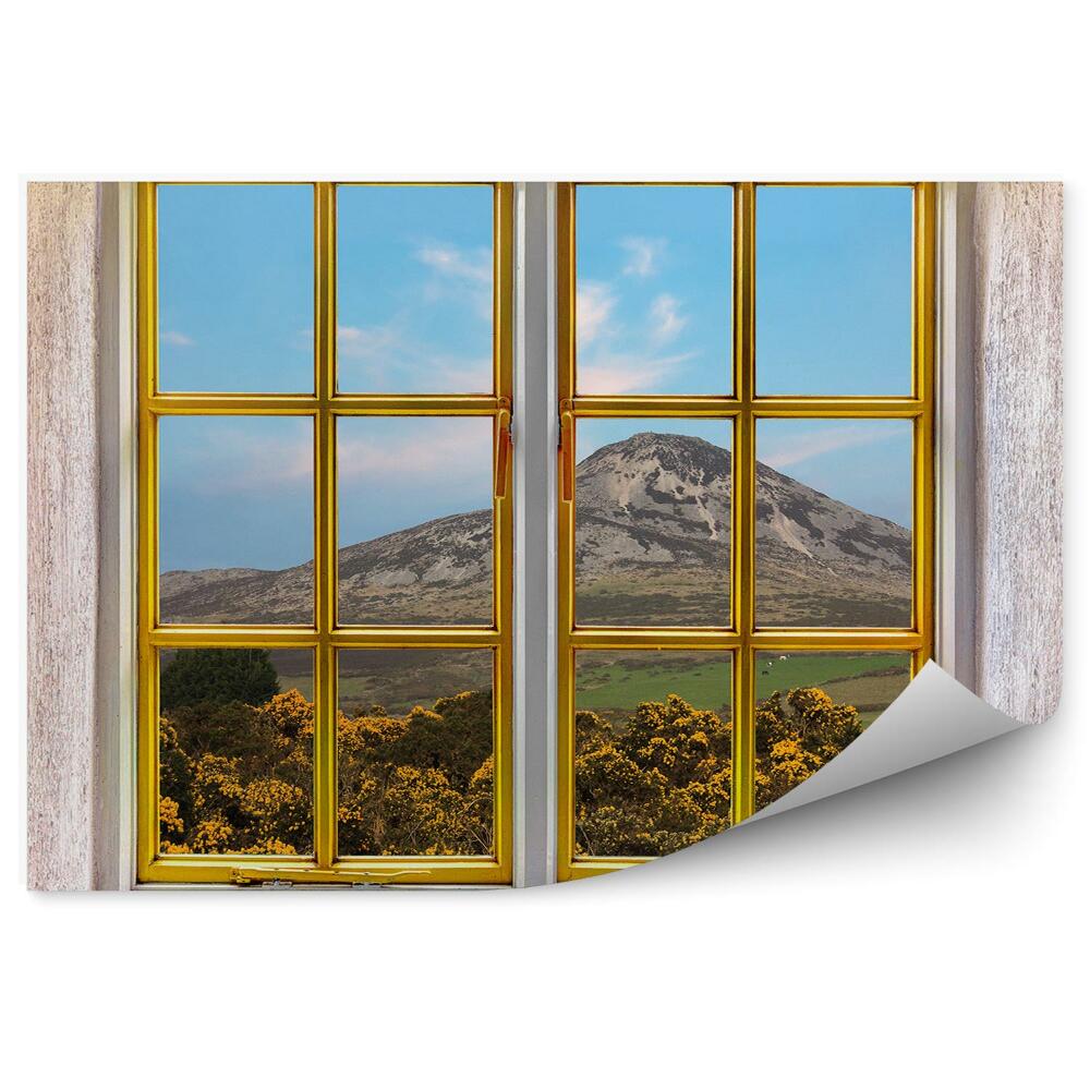 Fototapeta na ścianę Góra widok drzewa złote okno